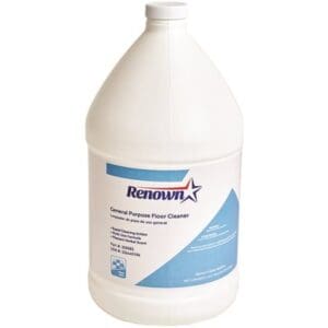 A 1-gallon container of Renown General Purpose Floor Cleaner with a durable plastic handle and secure cap, designed for effective multi-surface cleaning.